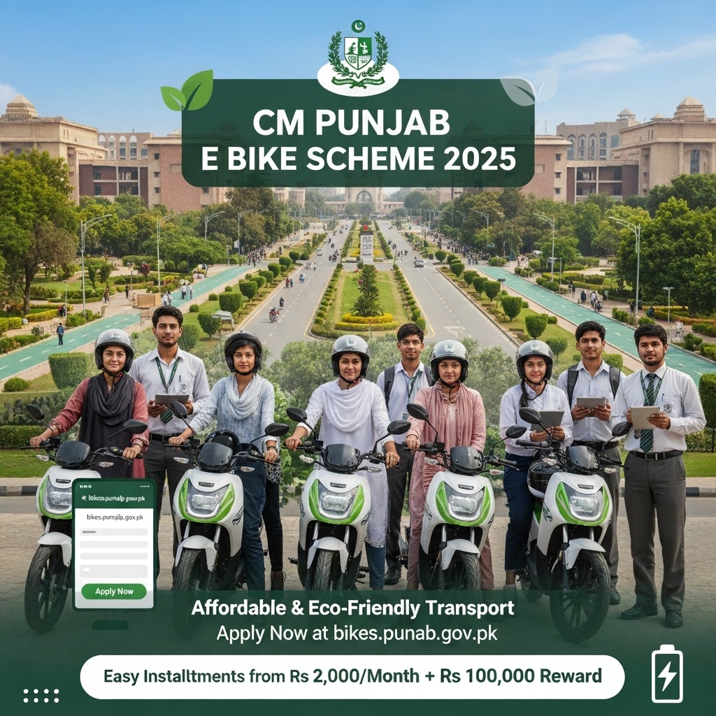 CM Punjab E Bike Scheme 2025 – Apply Now at bikes.punjab.gov.pk CM Punjab E Bike Scheme 2025