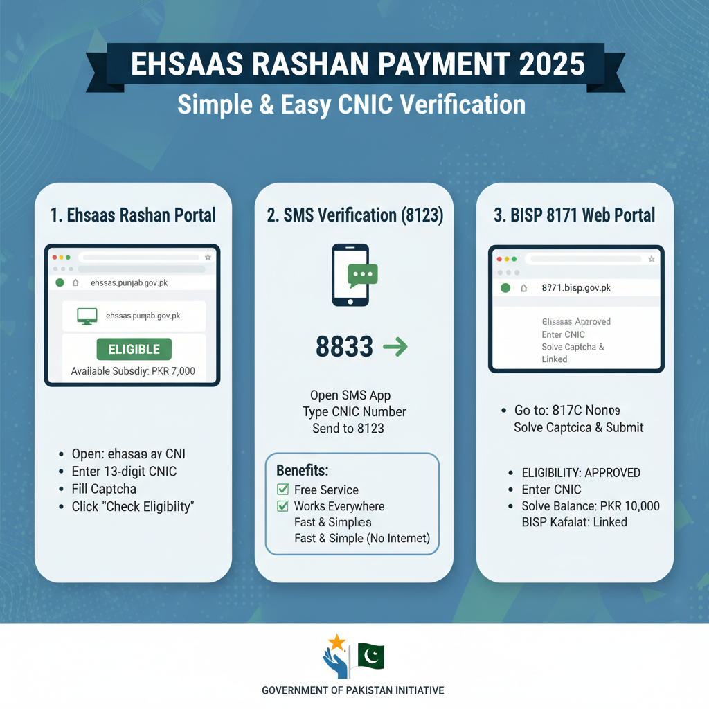 Methods to Check Ehsaas Rashan Payment in 2025