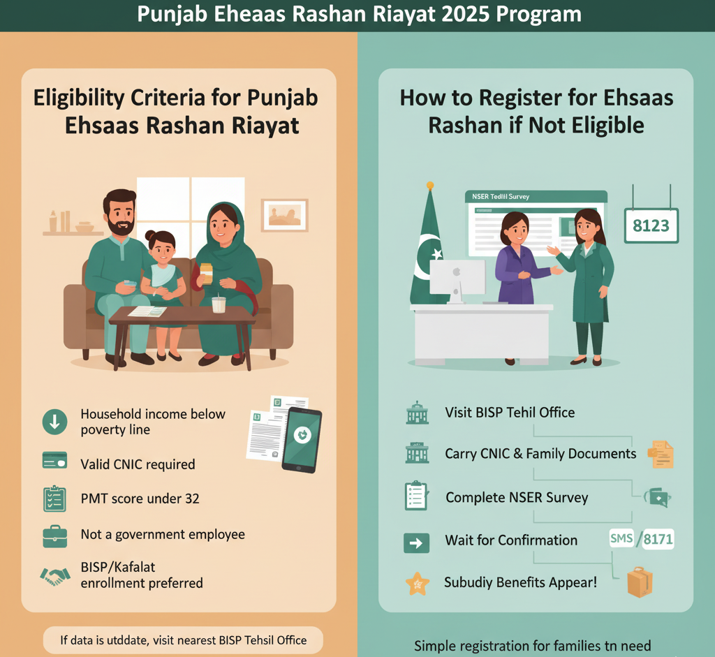 Eligibility Criteria for Punjab Ehsaas Rashan Riayat