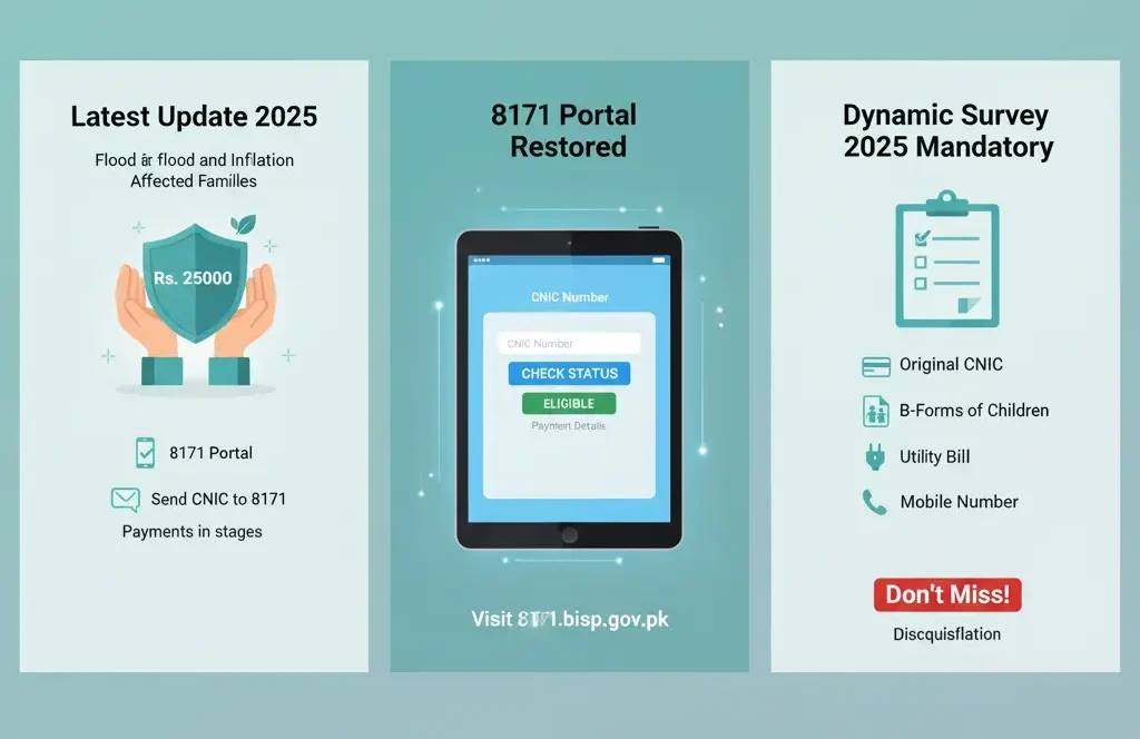 Latest 8171 Ehsaas Program 25000 BISP News Update 2025