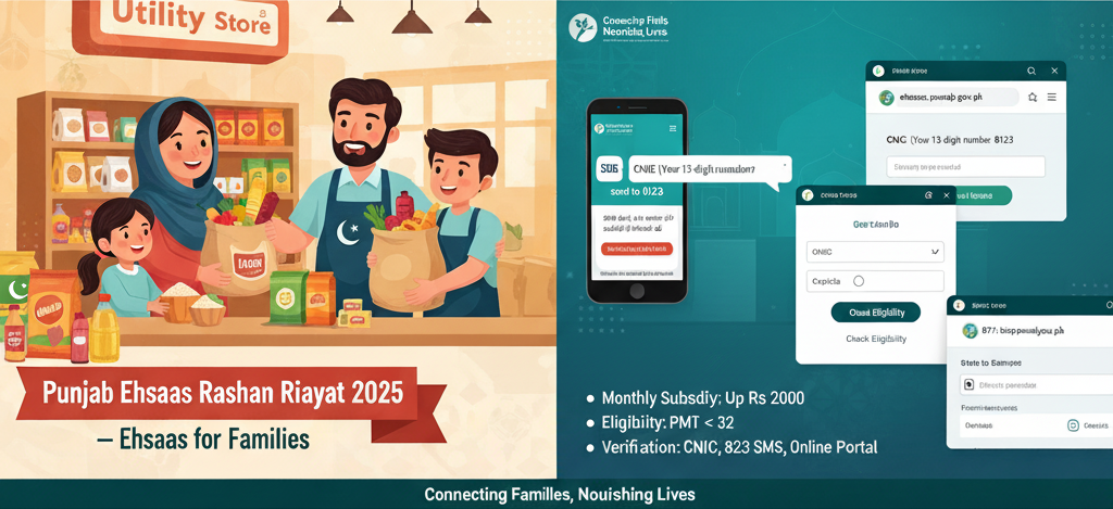 Punjab Ehsaas Rashan Riayat CNIC Check & Online Registration 2025 Punjab Ehsaas Rashan Riayat